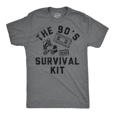 Mens Funny T Shirts The 90s Survival Kit Sarcastic Retro Graphic Tee For Men