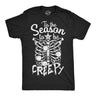 Mens Funny T Shirts Tis The Season to Be Creepy Sarcastic Christmas Graphic Novelty Tee for Men