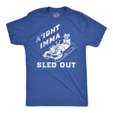 Mens Funny T Shirts Aight Imma Sled Out Sarcastic Christmas Graphic Novelty Tee For Men