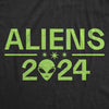 Mens Funny T Shirts Aliens 2024 Sarcastic Election Graphic Novelty Tee For Men