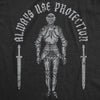 Mens Funny T Shirts Always Use Protection Sarcastic Armor Graphic Tee For Men