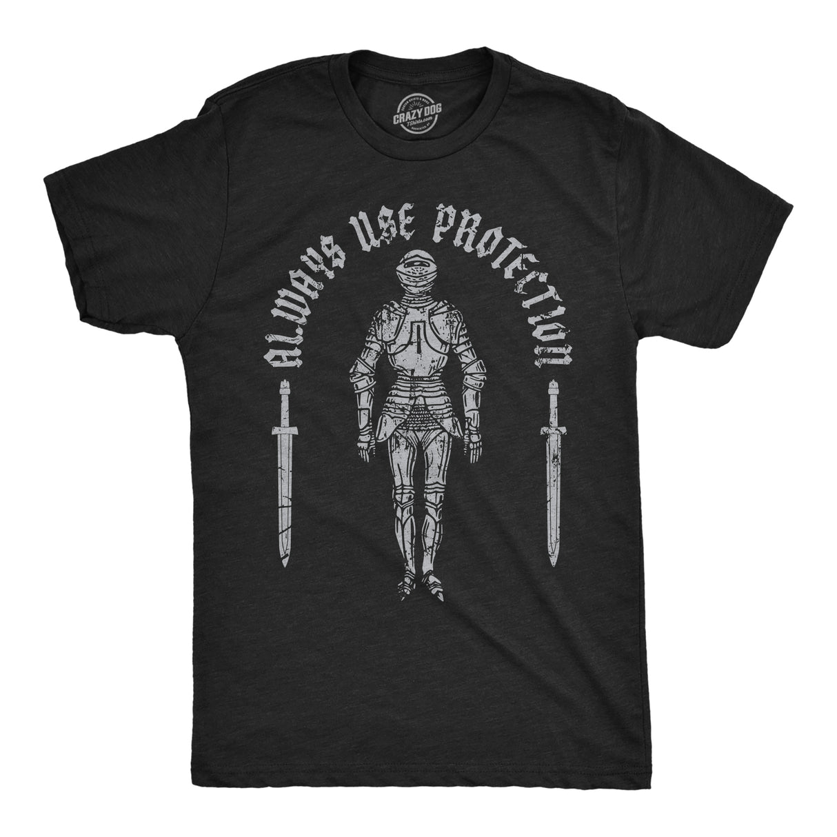 Mens Funny T Shirts Always Use Protection Sarcastic Armor Graphic Tee For Men