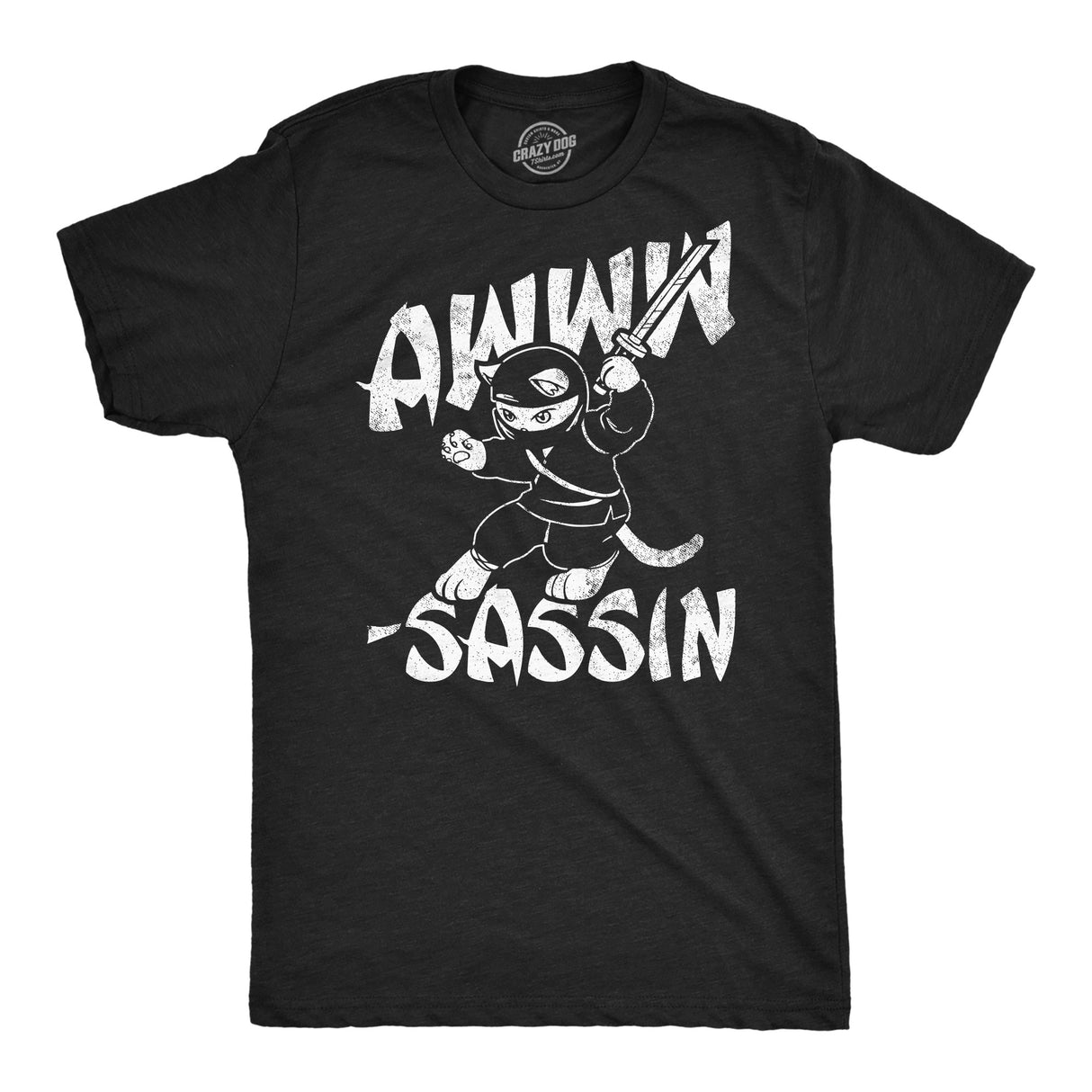 Mens Funny T Shirts Awww Sassin Sarcastic Kitten Graphic Novelty Tee For Men