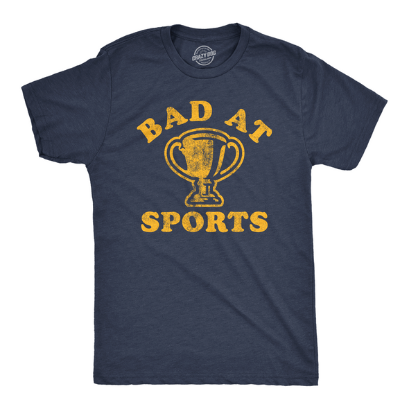 Mens Funny T Shirts Bad At Sports Sarcastic Fitness Tee For Men