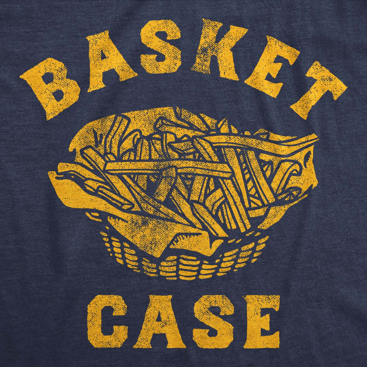 Mens Funny T Shirts Basket Case Sarcastic Frech Fries Graphic Tee for Men