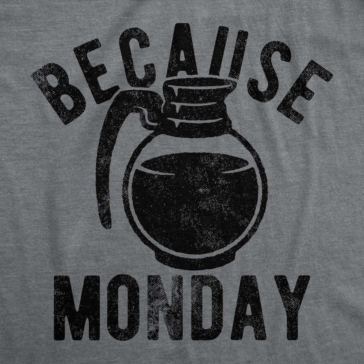 Womens Funny T Shirts Because Monday Coffee Pot Sarcastic Caffeine Lovers Tee For Ladies