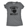 Womens Funny T Shirts Because Monday Coffee Pot Sarcastic Caffeine Lovers Tee For Ladies