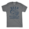 Mens Beer The Breakfast Of Champions T Shirt Funny Drinking Partying Drunk Joke Tee for Guys