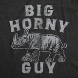 Mens Big Horny Guy T Shirt Funny Rhino Horn Adult Sex Joke Tee for Guys
