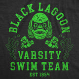 Mens Funny T Shirts Black Lagoon Varsity Swim Team Sarcastic Halloween Graphic Tee for Men