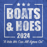 Mens Funny T Shirts Boats and Hoes 2024 Sarcastic Election Graphic Novelty Tee for Men