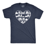 Mens Bookshelf Heart Funny T Shirt Reading Graphic Tee For Men