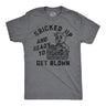 Mens Funny T Shirts Bricked Up and Ready to Get Blown Sarcastic Novelty Tee for Men