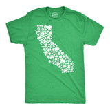 Mens California State Clovers T Shirt Funny St Pattys Day Parade Shamrocks Lovers Tee for Guys