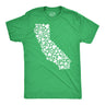 Mens California State Clovers T Shirt Funny St Pattys Day Parade Shamrocks Lovers Tee for Guys
