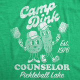 Womens Camp Dink Counselor Pickleball Lake T Shirt Funny Pickle Ball Lovers Joke Tee for Ladies