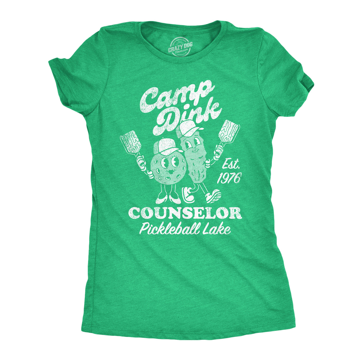 Womens Camp Dink Counselor Pickleball Lake T Shirt Funny Pickle Ball Lovers Joke Tee for Ladies
