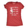 Womens Funny T Shirts Christmas Cost Me An Arm and A Leg This Year Sarcastic Xmas Tee for Ladies
