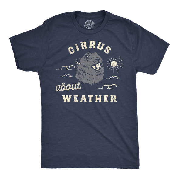 Mens Cirrus About Weather T Shirt Funny Ground Hogs Day Cloudy Shadow Joke Tee For Guys