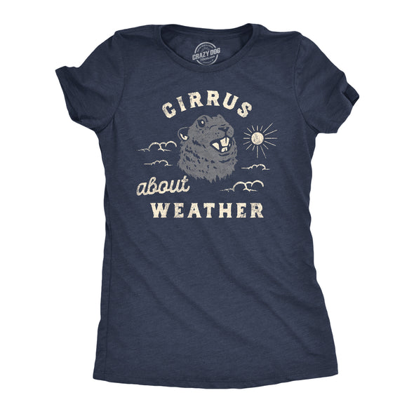 Womens Cirrus About Weather T Shirt Funny Ground Hogs Day Cloudy Shadow Joke Tee For Ladies