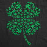 Mens Clover Made Of Pot Leaves T Shirt Funny St Pattys Day 420 Lovers Weed Joke Tee for Guys