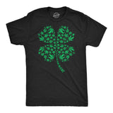 Mens Clover Made Of Pot Leaves T Shirt Funny St Pattys Day 420 Lovers Weed Joke Tee for Guys