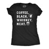 Womens Funny T Shirts Coffee Black Whiskey Neat Drinking Tee For Ladies