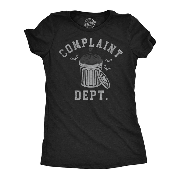 Womens Funny T Shirts Complaint Dept Sarcastic Trash Can Graphic Tee For Ladies