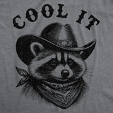 Mens Funny T Shirts Cool It Cowboy Sarcastic Raccoon Graphic Novelty Tee for Men
