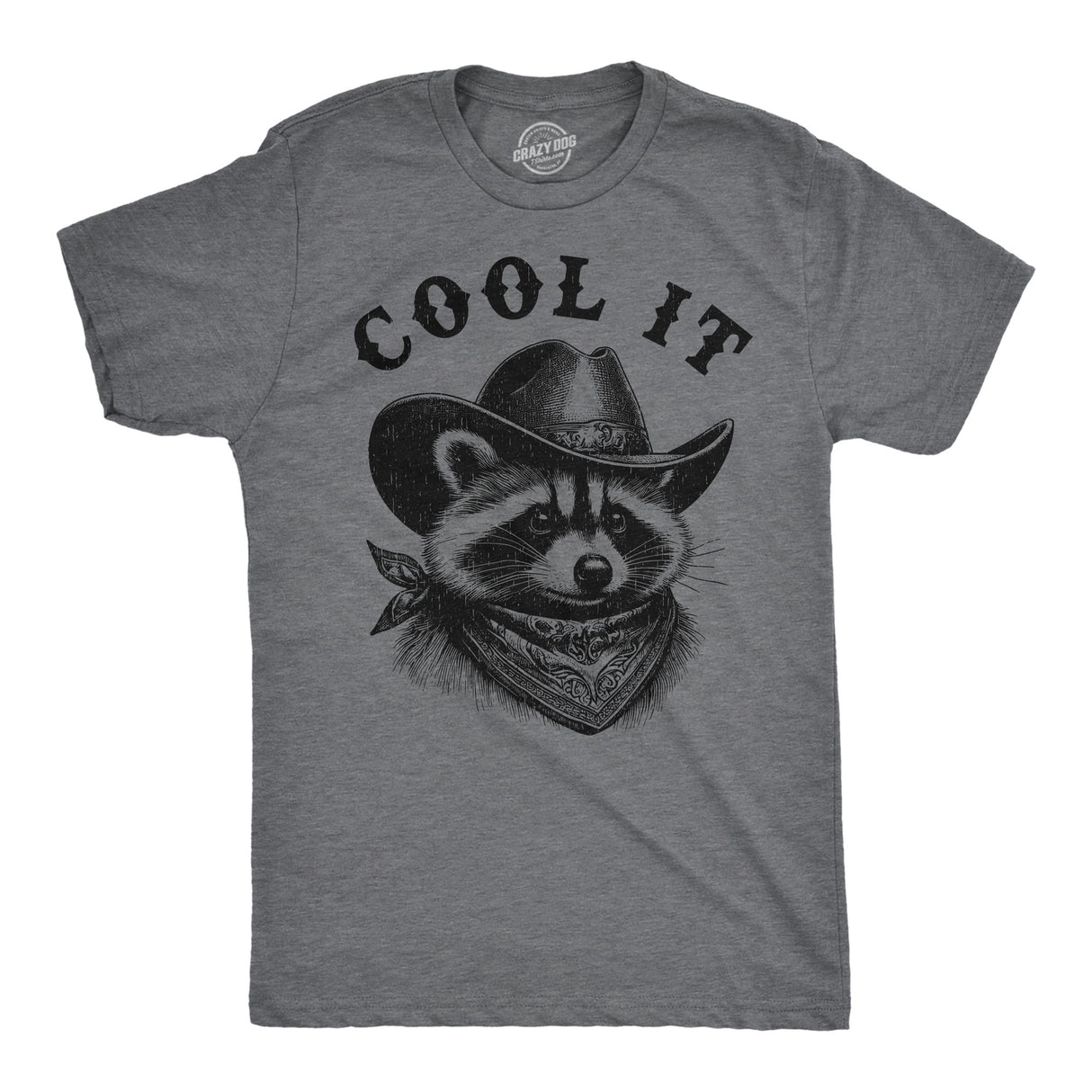 Mens Funny T Shirts Cool It Cowboy Sarcastic Raccoon Graphic Novelty Tee for Men