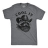 Mens Funny T Shirts Cool It Cowboy Sarcastic Raccoon Graphic Novelty Tee for Men