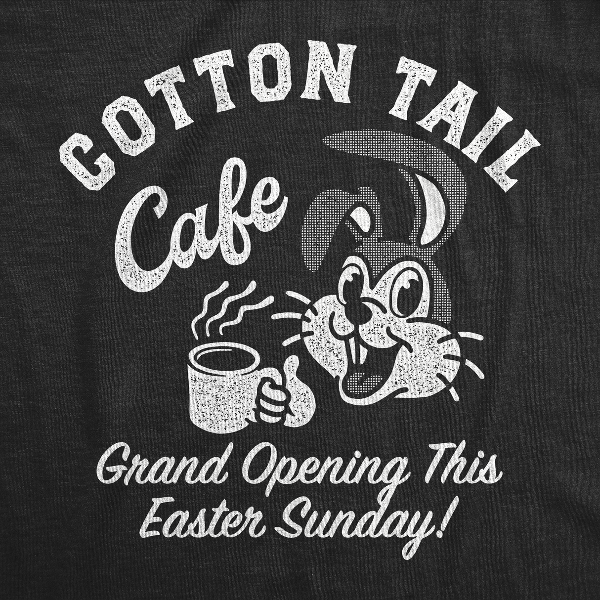 Womens Funny T Shirts Cotton Tail Cafe Easter Bunny Graphic Tee For Ladies