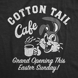 Womens Funny T Shirts Cotton Tail Cafe Easter Bunny Graphic Tee For Ladies