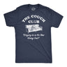 Mens Funny T Shirts The Couch Club Sarcastic Lazy Sofa Graphic Tee for Men