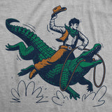 Mens Cowboy Gator Ride Funny T Shirts Sarcastic Graphic Tee For Men