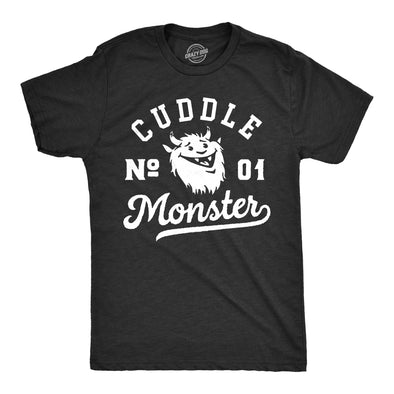 Mens Cuddle Monster T Shirt Funny Snuggling Hugging Joke Tee For Guys