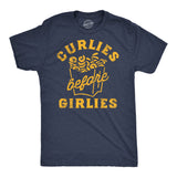 Mens Funny T Shirts Curlies Before Girlies Sarcastic Curly Fries Graphic Tee for Men
