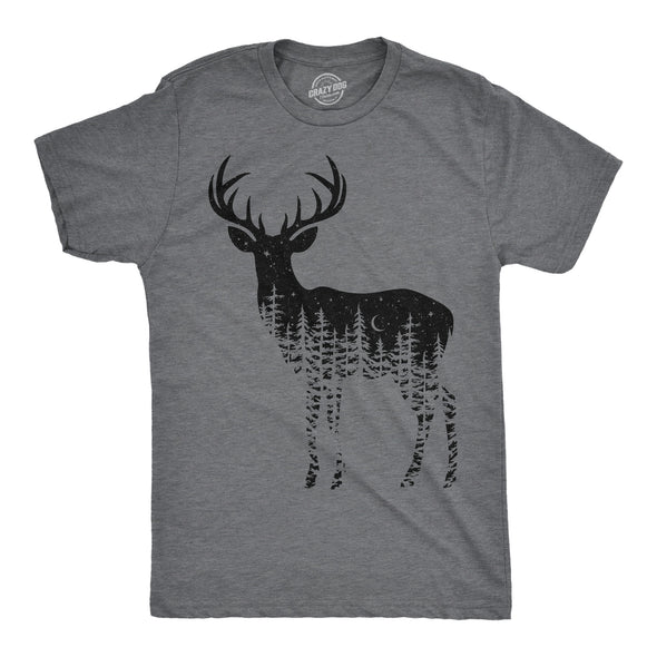 Mens Funny T Shirts Deer Silhouette Awesome Nature Graphic Novelty Tee For Men