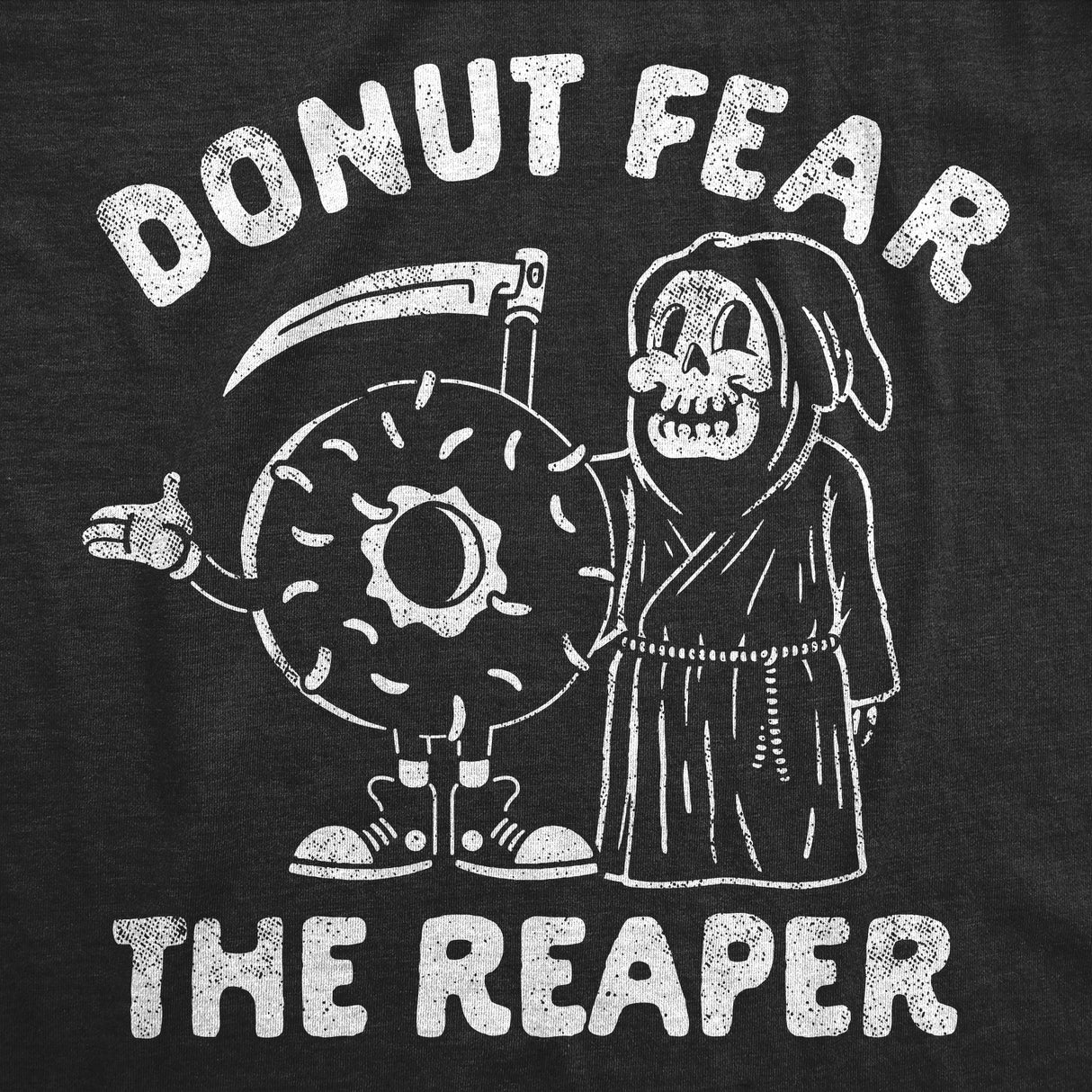 Mens Funny T Shirts Donut Fear The Reaper Sarcastic Graphic Novelty Tee for Men
