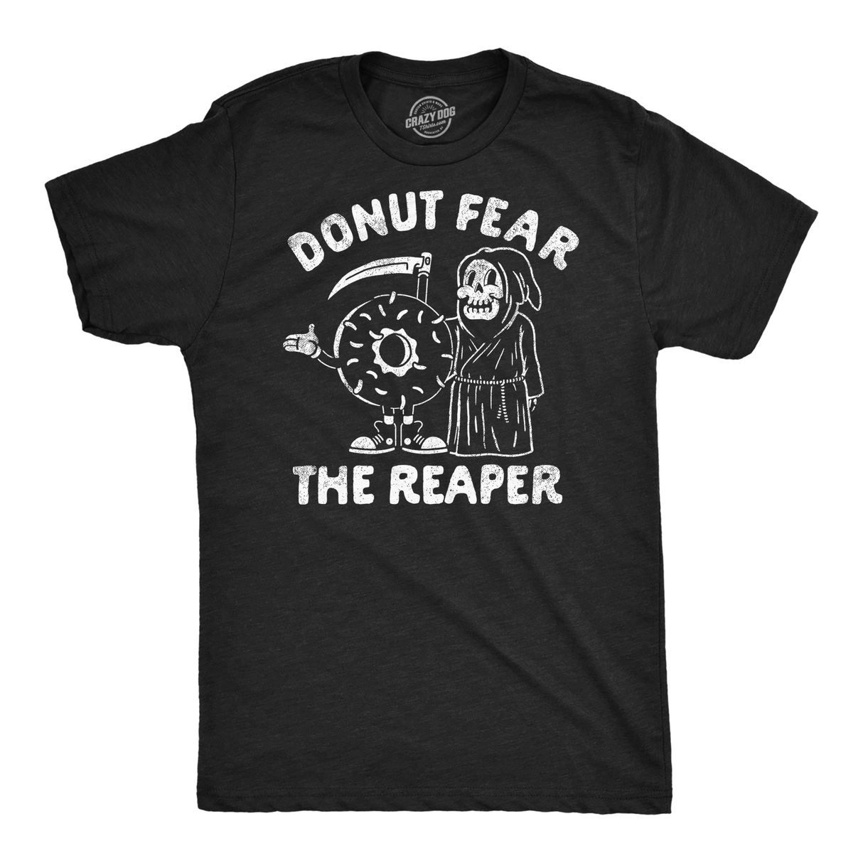 Mens Funny T Shirts Donut Fear The Reaper Sarcastic Graphic Novelty Tee for Men