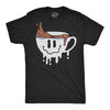 Mens Dripping Coffee Smile Funny T Shirts Caffeine Graphic Tee For Men