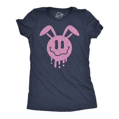 Womens Funny T Shirts Dripping Easter Bunny Smile Graphic Tee For Ladies