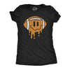 Womens Dripping Football Smile Funny T Shirts Sports Graphic Tee For Ladies