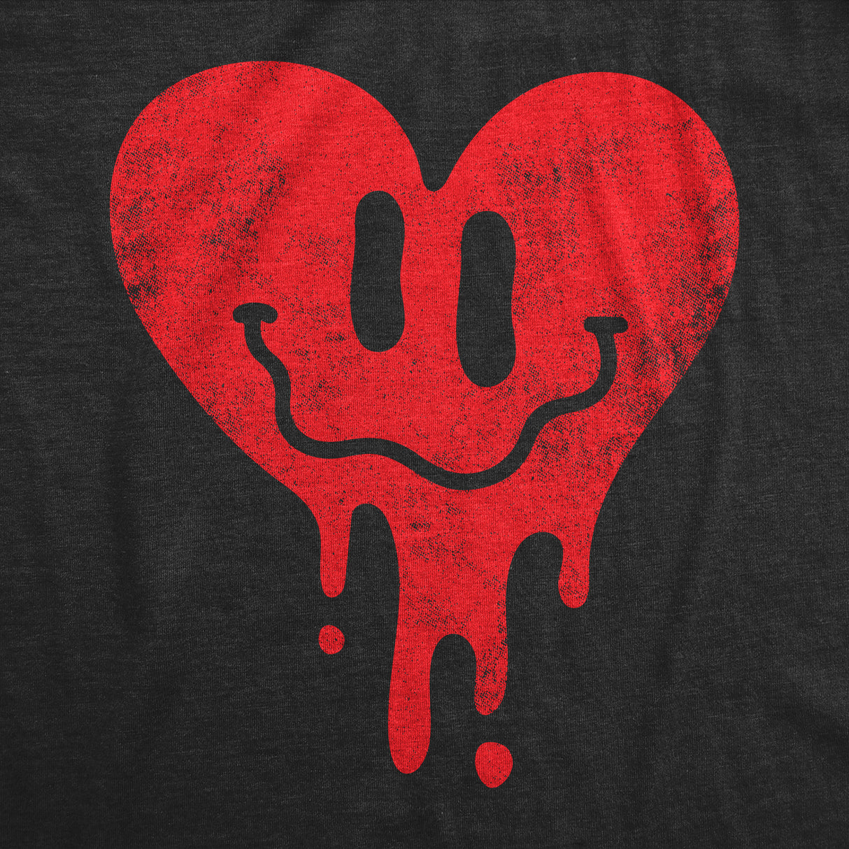 Womens Dripping Heart Face T Shirt Funny Valentines Day Melting Hearts Joke Tee for Ladies