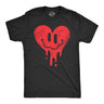 Mens Dripping Heart Face T Shirt Funny Valentines Day Melting Hearts Joke Tee For Guys