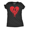 Womens Dripping Heart Face T Shirt Funny Valentines Day Melting Hearts Joke Tee For Ladies