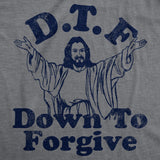 Mens Funny T Shirts DTF Down to Forgive Sarcastic Religious Tee for Men