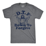 Mens Funny T Shirts DTF Down to Forgive Sarcastic Religious Tee for Men