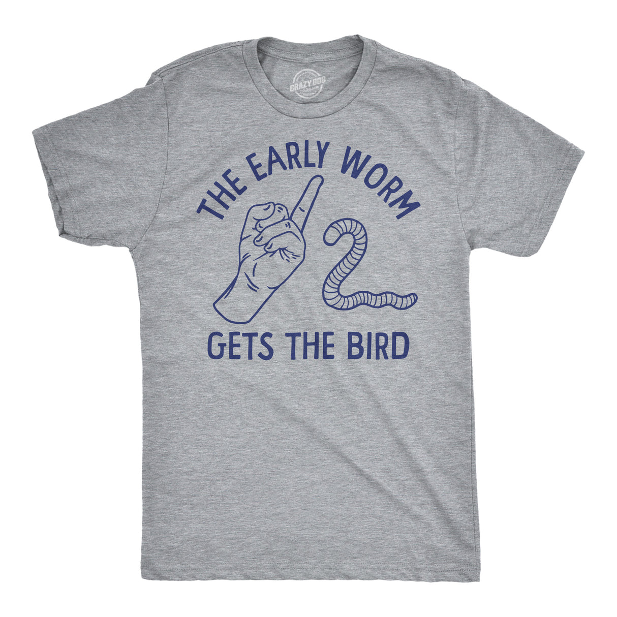 Mens Funny T Shirts The Early Worm Gets The Bird Sarcastic Middle Finger Graphic Tee for Men