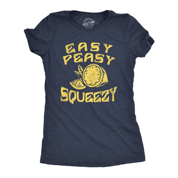 Womens Easy Peasy Lemon Squeezy T Shirt Funny Relaxed Lemons Saying Joke Tee For Ladies